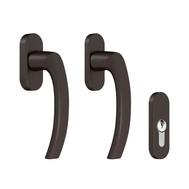 Balcony door handle - RAL8019