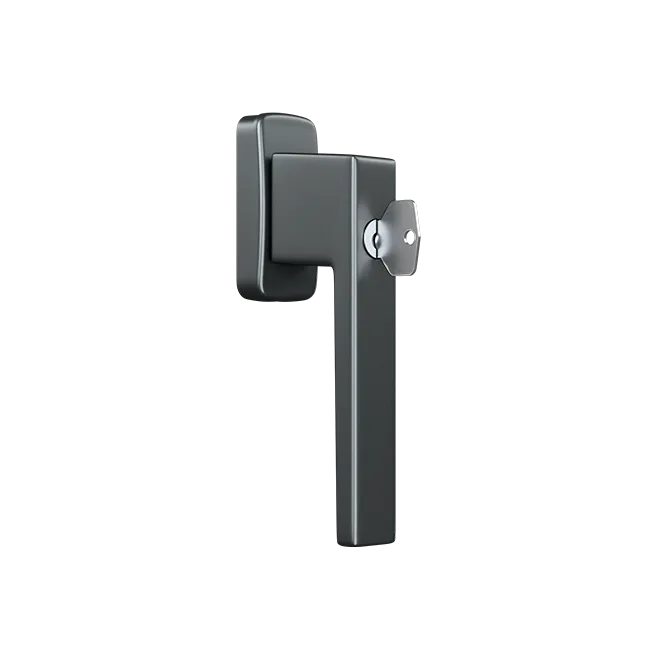 SQUARE - Window handle with a key - RAL7016
